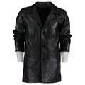 Charlie LONDON Men' Max Payne Leather Jacket Coat (XL) Black