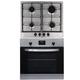 SIA 60cm Stainless Steel Single Electric Digital Fan Oven & 4 Burner Gas Hob