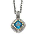 925 Sterling Silver Polished Lobster Claw Closure With 14ct London Blue Topaz Necklace Jewelry Gifts for Women