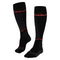 FALKE Women's SK Energizing Wool W KH Breathable With Compression 1 Pair Skiing Socks, Black (Black-Neon Red 3178) - Calf circumference W1, 2.5-5
