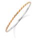 925 Sterling Silver Polished Stackable Expressions Twisted Orange Enamel Bangle Bracelet Jewelry Gifts for Women