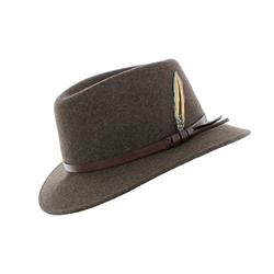 Curzon Classics Kent 100% Wool Crushable/Water Repellent Fedora Hat (Large 59cm, Brown)