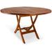 Longshore Tides Humphrey 4-ft Teak Round Folding Outdoor Table Wood in Brown/White | 29 H x 48 W x 48 D in | Wayfair LNTS2807 40649032