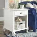 Rosecliff Heights Witherspoon Solid Wood End Table w/ Storage Wood in White | 27.1 H x 22.1 W x 22.1 D in | Wayfair ROHE3816 40834531