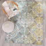 Gray/White 79 x 0.37 in Area Rug - Dakota Fields Allard Damask Gray/Ivory/Yellow Area Rug | 79 W x 0.37 D in | Wayfair MTNA3393 40643246