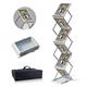 VAIIGO A4 Portable Folding Brochure Display Stand Double Sided Shelves Exhibition Literature Floor Stand Magazine Rack Trade Show Display (6 Display Sections)