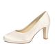 Rainbow Club Bridal Shoes Grace - Pumps, high Heels, Ivory/Cream, Simple, Comfortably Padded, Satin, Size 39 EU (UK 6) - Wedding Shoes, Block Heel