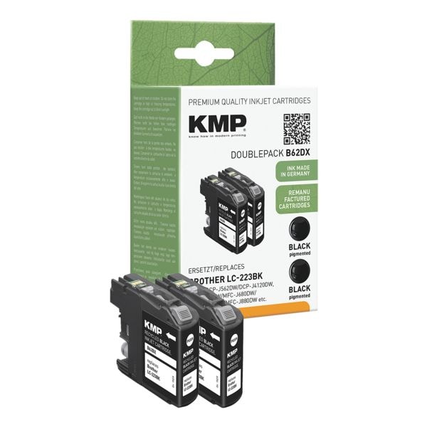KMP 2-er Pack Tintenpatronen ersetzt Brother »LC-223BK« schwarz Image