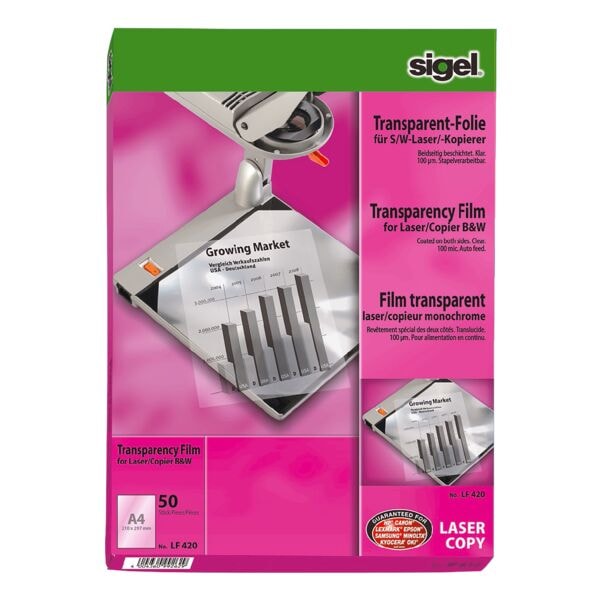 Sigel Overhead-S/W-Laserfolien transparent Image