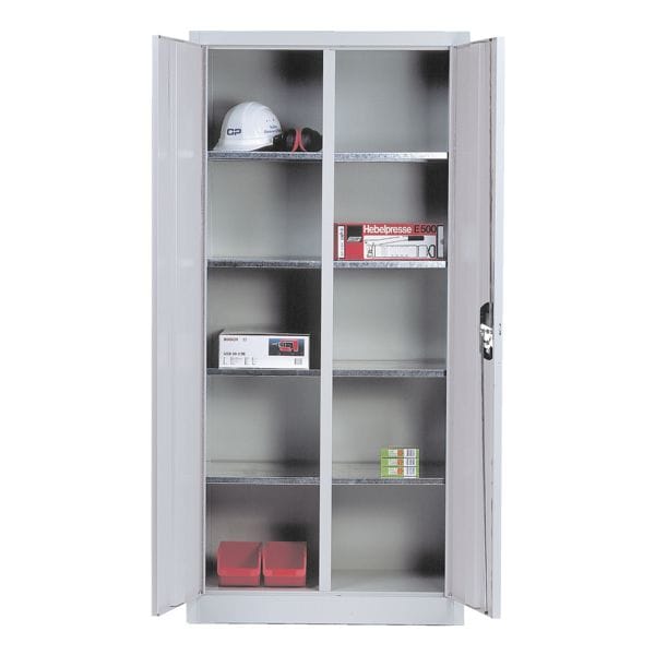 CP Stahlschrank mit Flügeltüren 93 x 195 cm grau, 93x195x50 cm