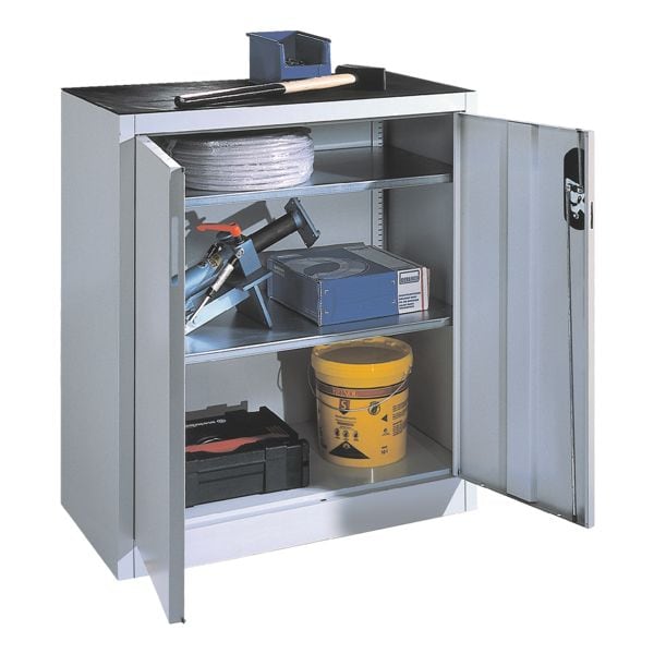 CP Stahlschrank mit Flügeltüren 93 x 100 cm grau, 93x100x40 cm