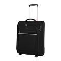 travelite 2 Rad Handgepäck Koffer mit Schloss erfüllt IATA Bordgepäck Maß, Gepäck Serie CABIN: Kompakter Weichgepäck Trolley, 52 cm, 39 Liter, Schwarz