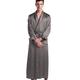 LilySilk Men's 100 Silk Dressing Gown Silk Kimono Robe Long 22 Momme Pure Mulberry Silk Dark Gray Size 40/L