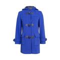 De La Creme - Royal Blue Womens Wool & Cashmere Winter Hooded Duffle Coat Size 24 52