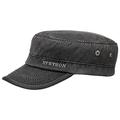 Stetson Datto Winter Army Cap for Men - Cotton Military Cap - UV Protection (40+) - Water-Shedding Material - Lined - Fall/Winter Black M (56-57 cm)