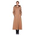 De La Creme - Camel Single Breasted Hooded Wool Winter Trench Winter Coat Size UK 14 EUR 42 USA 10