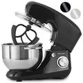 Andrew James Stand Mixer Electric Food Mixer with Large 5.5 Litre Bowl | Includes Beaters for Baking Plus Dough Hook & Balloon Whisk | Removable Splash Guard | 6 Speed Settings | 800W | Black