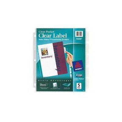 Avery ave75500 5 Tab Presentation Dividers With - Clear