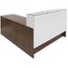 Emerge Glass Top L-Shaped Reception Desk w/Drawers & LED Light - 66"W x 79"D