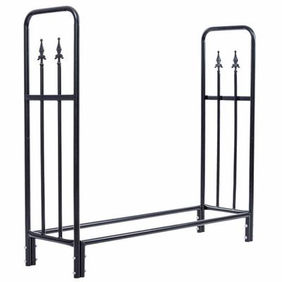 Costway 4 Feet Outdoor Heavy Duty Steel Firewood Wood Storage Rack