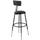 National Public Seating 6424HB-10 25&quot; - 33&quot; Black Adjustable Round Padded Lab Stool with Adjustable Padded Backrest