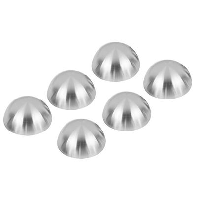 Matfer Bourgeat 340402 2 3/4" x 1 3/8" Stainless Steel Hemisphere Mold - 6/Pack