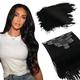 Ugeat Hair Extensions Human Hair Clip in 22 Inch #1B Clip in Hair Extensions Off Black Hair Extensions Clip in Human Hair 120 Grams Human Hair Clip in Extensions Hair Extensions Clip in