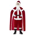 Smiffys 43124L Deluxe Santa Claus Costume with Trousers (Large),Red,L - Size 42"-44"