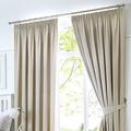 Fusion Dijon-Blackout/Thermal Insulated Pair of Pencil Pleat, Fabric, Natural Beige/Cream, Curtains: 90" Width x 72" Drop (229 x 183cm)