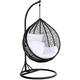 Yaheetech Rattan Swing Egg Chair Garden Patio Indoor Outdoor Hanging Chair with Stand Cushion and Cover,Black