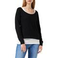 Urban Classics Damen Ladies Two-Coloured Longsleeve Langarmshirt, Mehrfarbig (Black/White 826), X-Small