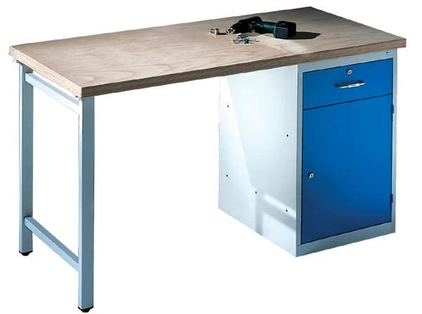 CP Werkbank mit Standschrank und 1 Schublade - 200 cm breit mehrfarbig, 200x85.5x70 cm