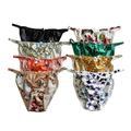 Panasilk 8 Pairs Floral 100% Silk Women's String Bikini Panties Size S M L XL 2XL (S, Multicoloured)