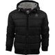 2k17Oct Mens Crosshatch Quilted Padded Hood Jacket Fleece Lined Winter Coat- Zip Pockets[Black,L]