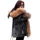 Roiii Women Ladies Fleece Lining Denim Coat Hooded Parka Winter Top Jacket Outwear 8-20 (10, Brown Gray)