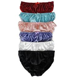 Panasilk Silk Womens Sexy 100% Mulberry Silk Bikini Briefs Lingerie Underwear 6 Pairs in one Economic Pack (L, Multicoloured)