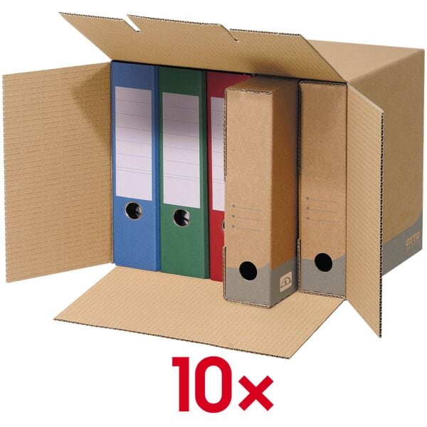 OTTO Office Budget Ablage-Container - 10 Stück braun, 39.5x32.2x29.7 cm Image