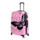 Hard Shell 4 Wheel Suitcase PC Luggage Trolley Case Cabin Hand Butterfly Pink (Large 28")