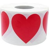Red Heart Stickers 1.5 Inches in Size 500 Labels on a Roll