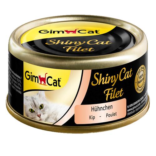 12 x 70g ShinyCat Filet Dose Hühnchen GimCat Katzenfutter nass
