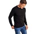 WoolOvers Mens Cashmere and Merino Crew Neck Knitted Jumper Black, XL