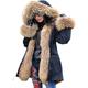 Roiii UK Women Faux Fur Thick Hood Parka Jacket Camouflage Winter Coat Size 8-20 (14, 201701 Black)