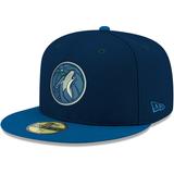 "Men's New Era Navy Minnesota Timberwolves Official Team Color 2Tone 59FIFTY Fitted Hat"