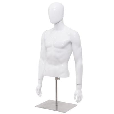 Costway Plastic Half Body Head Turn Male Mannequin with Base