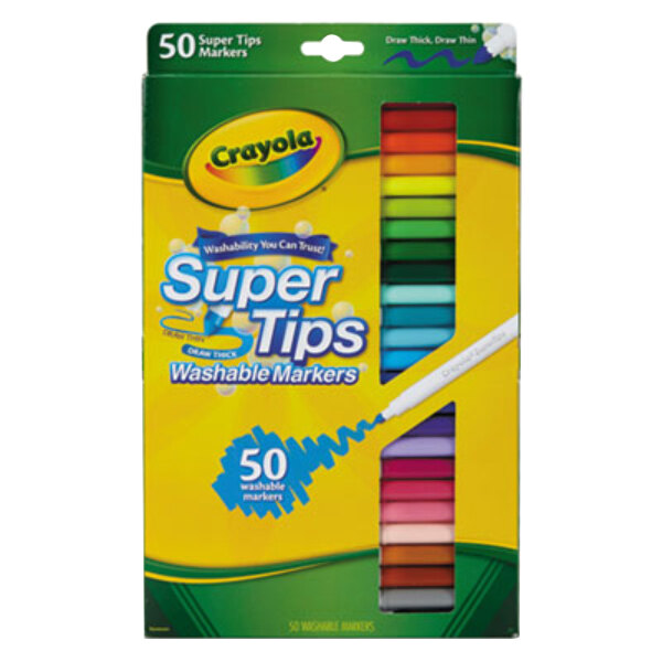 Crayola 585050 Super Tips Assorted Washable Markers - 50/Pack
