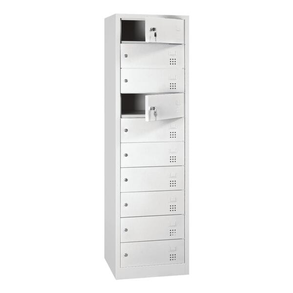 Gürkan Schließfachschrank mit Zylinderschloss grau, 50x180x50 cm