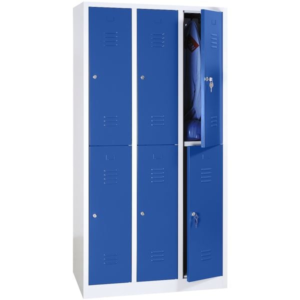 Gürkan Spind mit Drehriegelverschluss für Vorhängeschloss grau, 90x195x50 cm