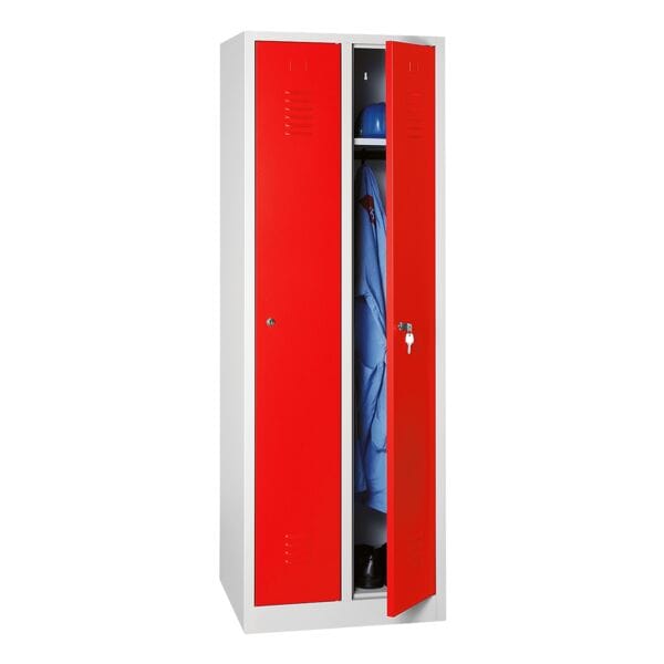 Gürkan Spind mit Drehriegelverschluss für Vorhängeschloss rot, 60x180x50 cm Image