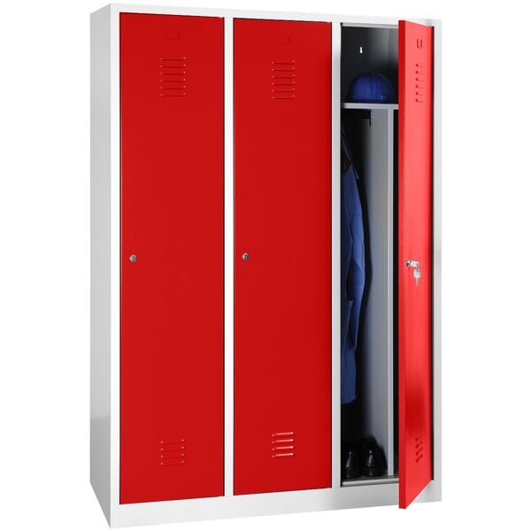 Gürkan Spind mit Zylinderschloss grau, 118x180x50 cm