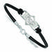 Women's Tampa Bay Rays Sterling Silver Small Center Leather Bracelet